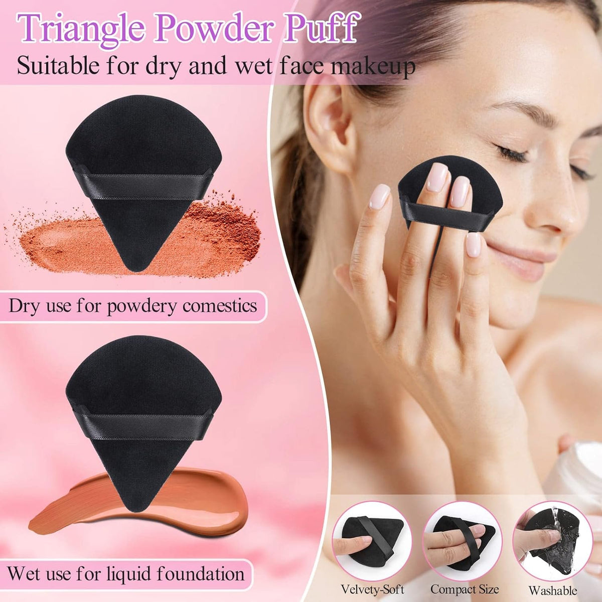 248 Pcs Disposable Makeup Applicators with Triangle Puffs, Mascara Wands, Lip/Eyeliner Brushes Disposable Makeup Applicator Kit for Makeup Artist Supplies